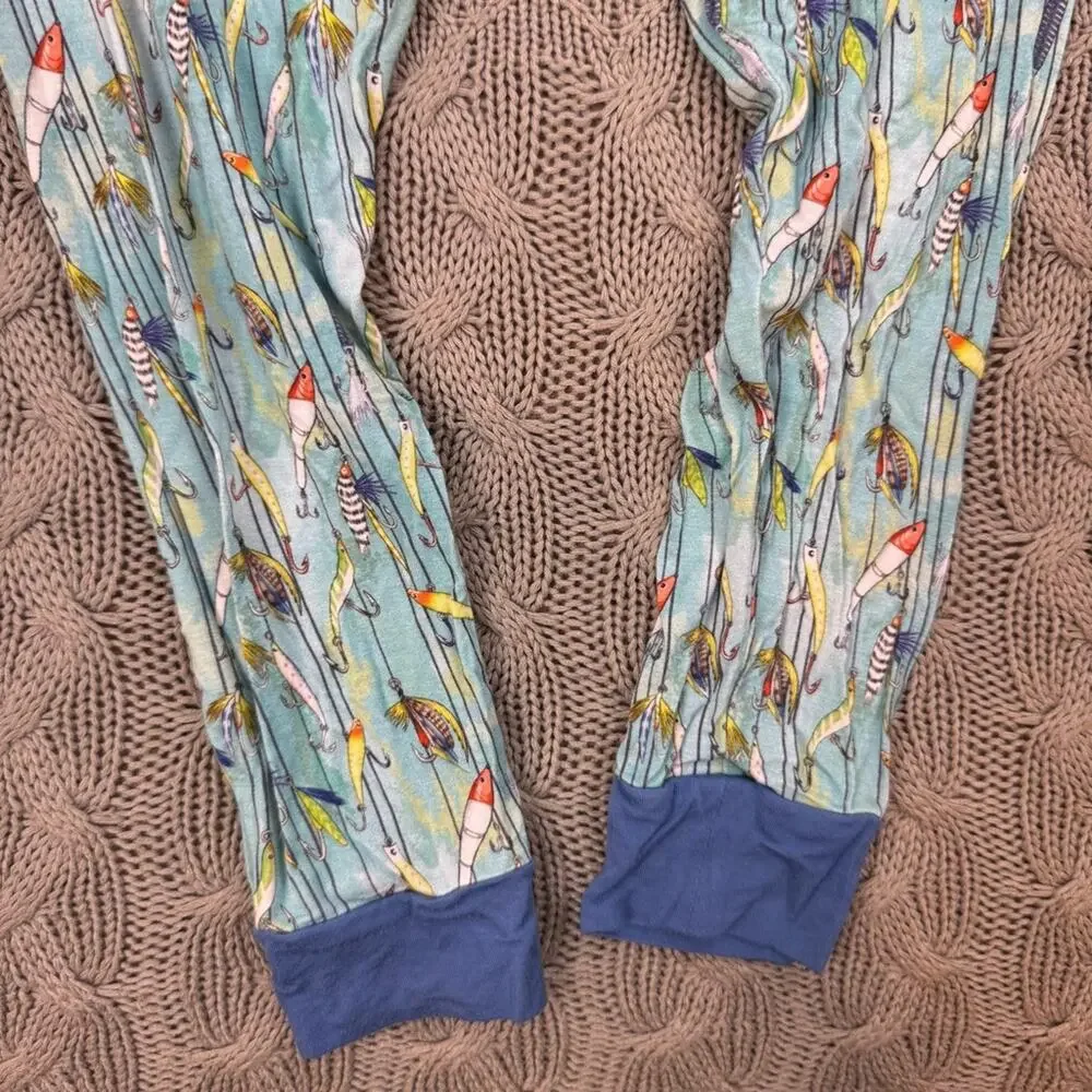 George Hats Kids Blue Fly Fishing Print Pajama Set ~ 5T